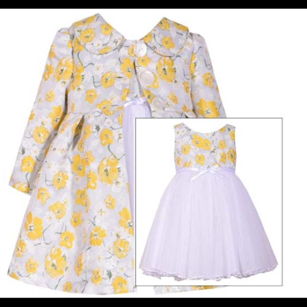 Coat w/peter pan collar& ballerina dress.